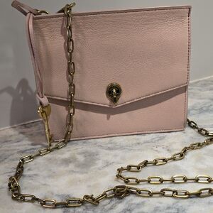 Fossil Pink Crossbody Bag with Gold Chain